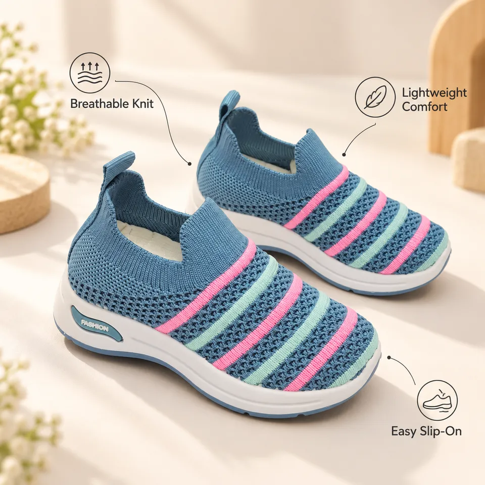 StripeFlex Kids Slip-On Shoes