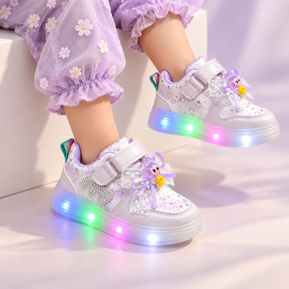 Rainbow Glow Princess Sneakers-Lighting
