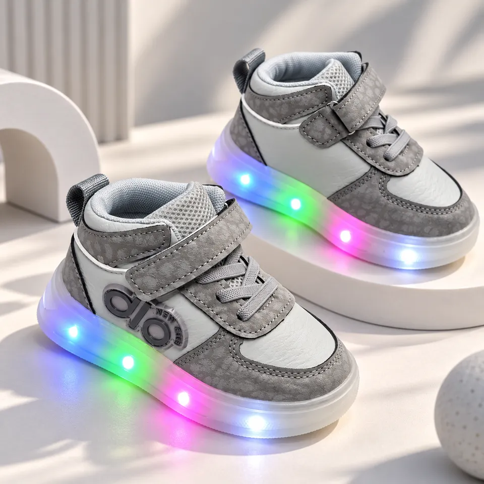 Rainbow Pulse LED High-Top Sneakers