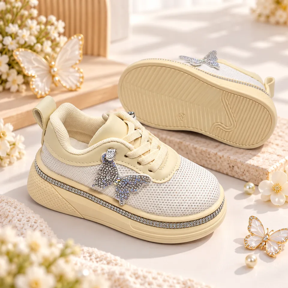 Crystal Butterfly Kids Sneakers