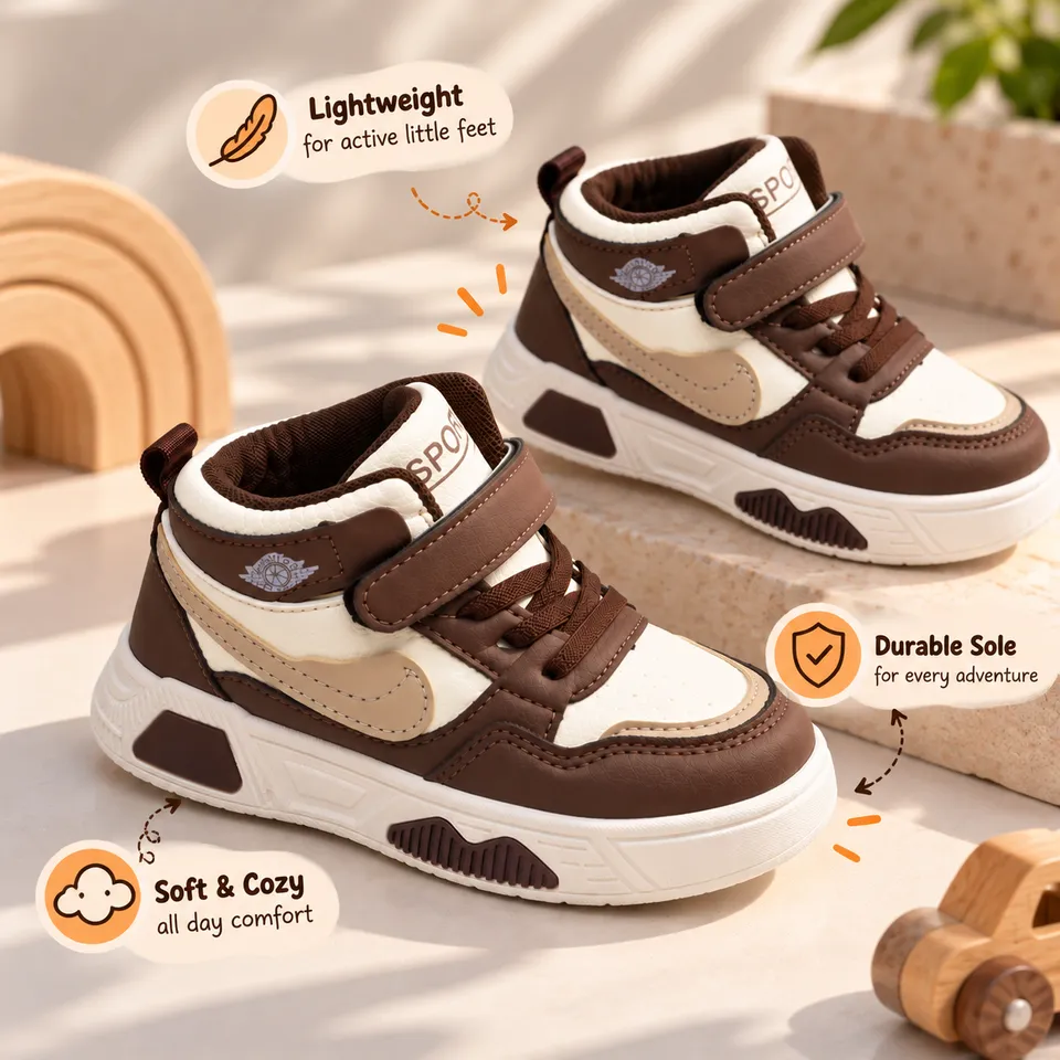 CocoaStride Kids High-Top Sneakers