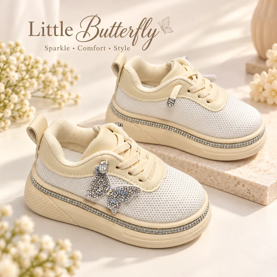 Crystal Butterfly Kids Sneakers