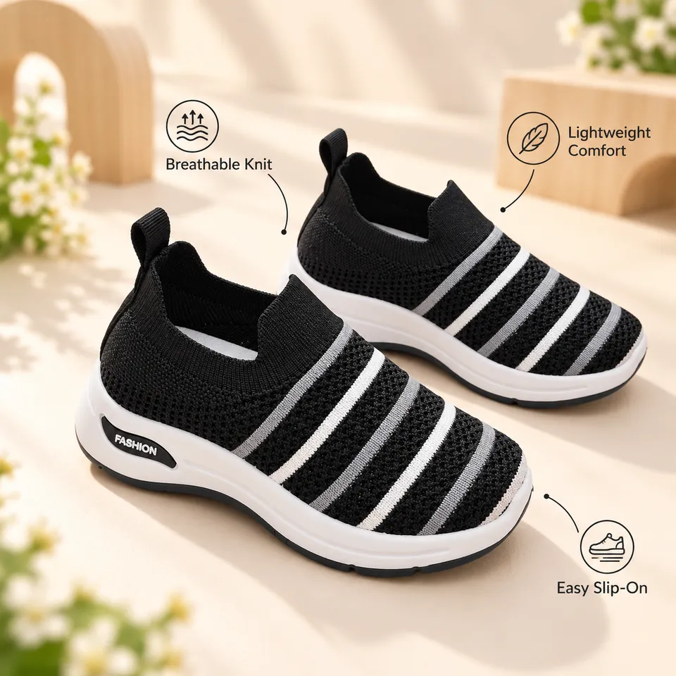 StripeFlex Kids Slip-On Shoes