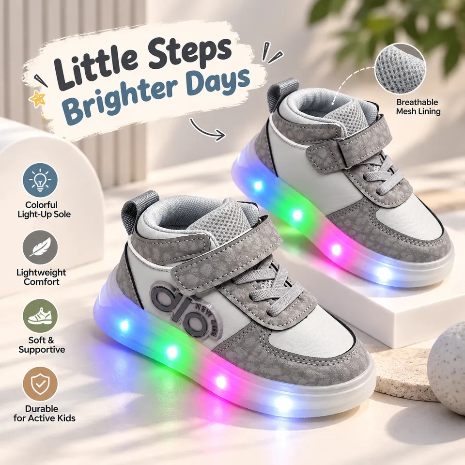 Rainbow Pulse LED High-Top Sneakers