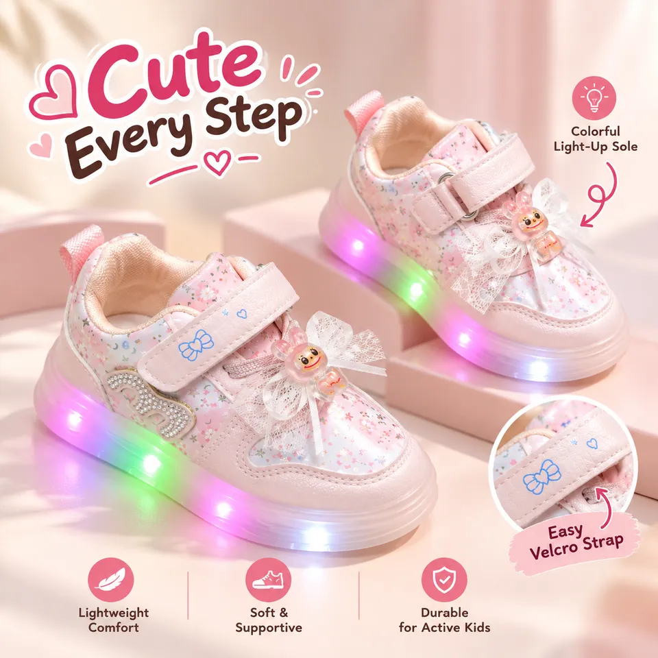 Rainbow Glow Princess Sneakers-Lighting