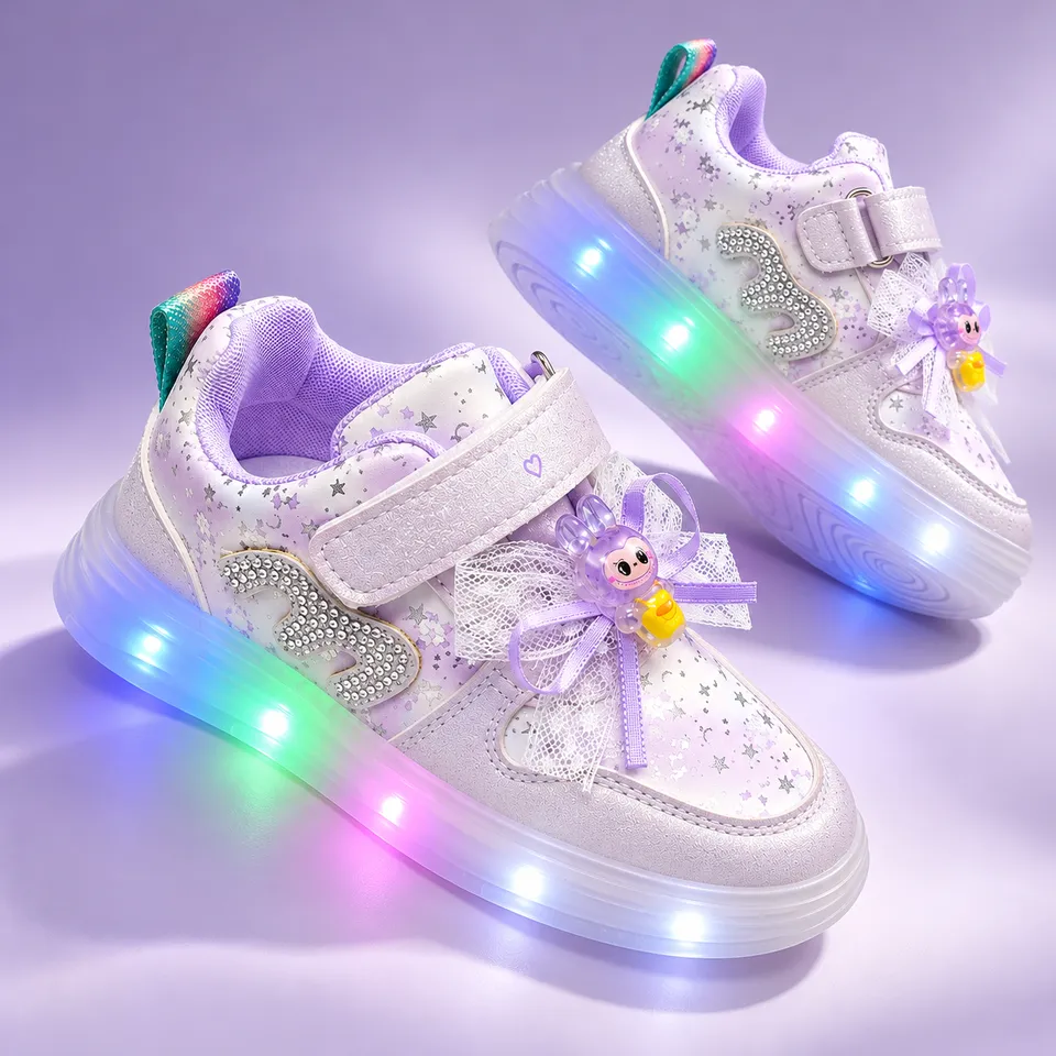 Rainbow Glow Princess Sneakers-Lighting