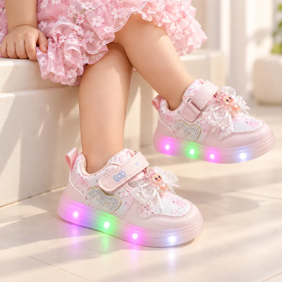 Rainbow Glow Princess Sneakers-Lighting
