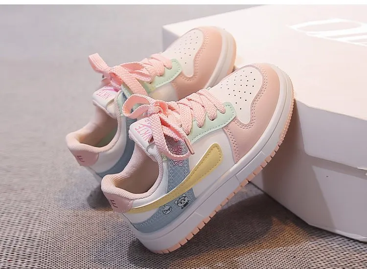 Pastel Rainbow Bear Sneakers| 3.5 to 11 Years