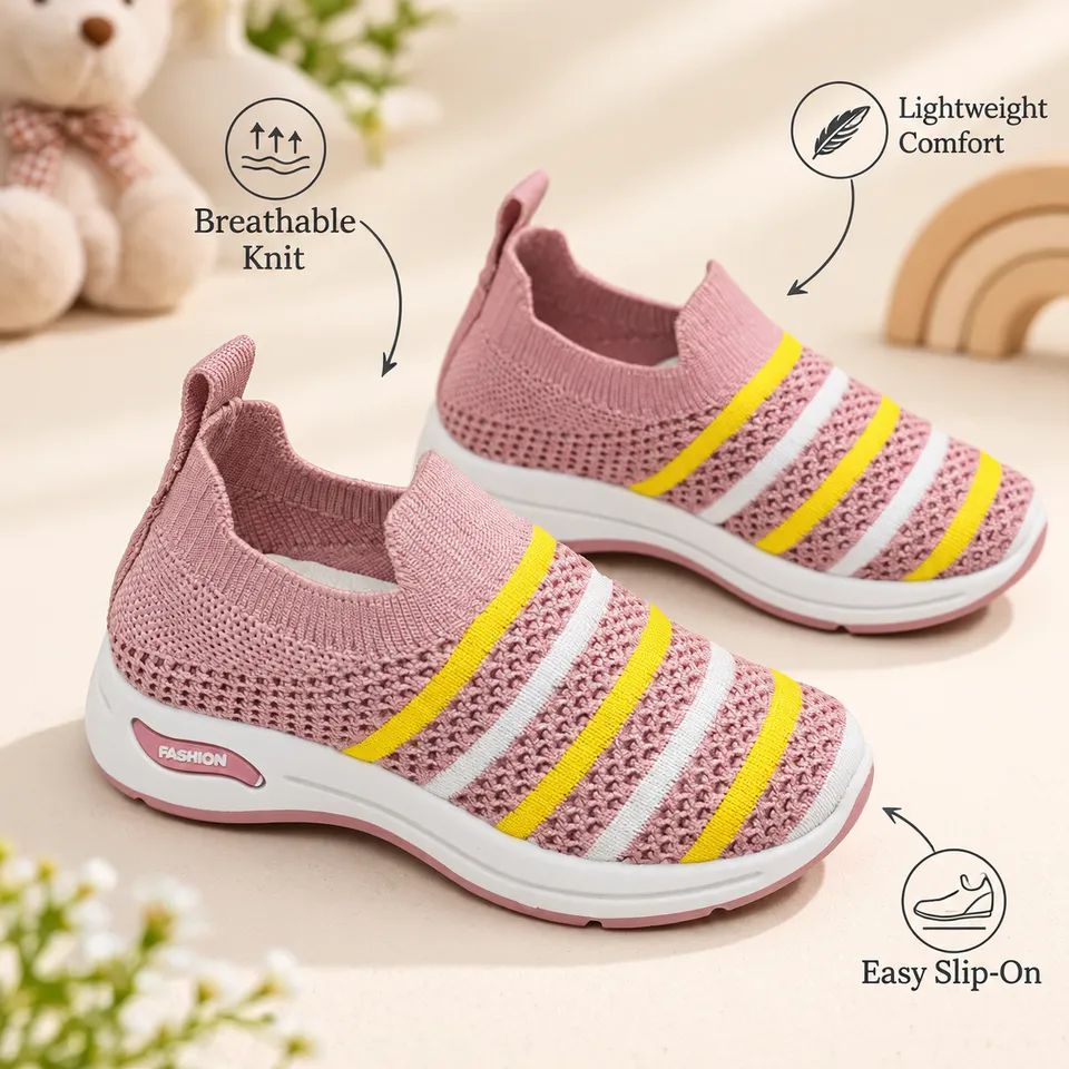 StripeFlex Kids Slip-On Shoes