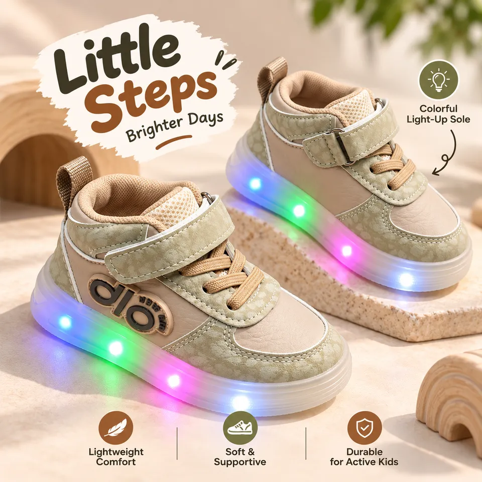 Rainbow Pulse LED High-Top Sneakers