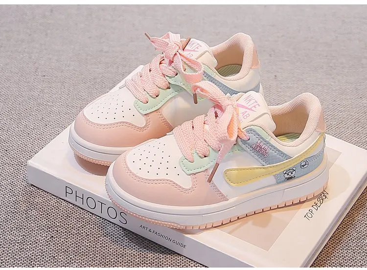 Pastel Rainbow Bear Sneakers| 3.5 to 11 Years