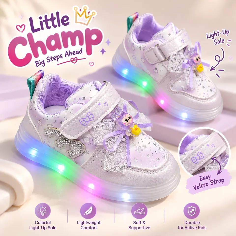 Rainbow Glow Princess Sneakers-Lighting